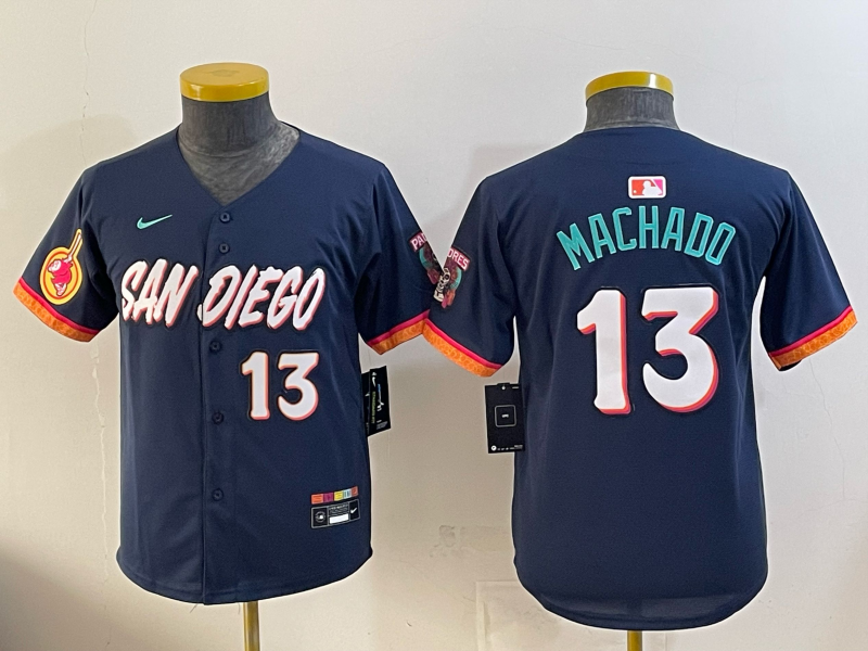 women San Diego Padres #13 Machado Nike blue MLB Jersey 0519003